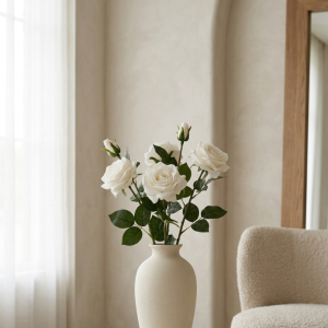 Rose blanc "real touch" 6938 01